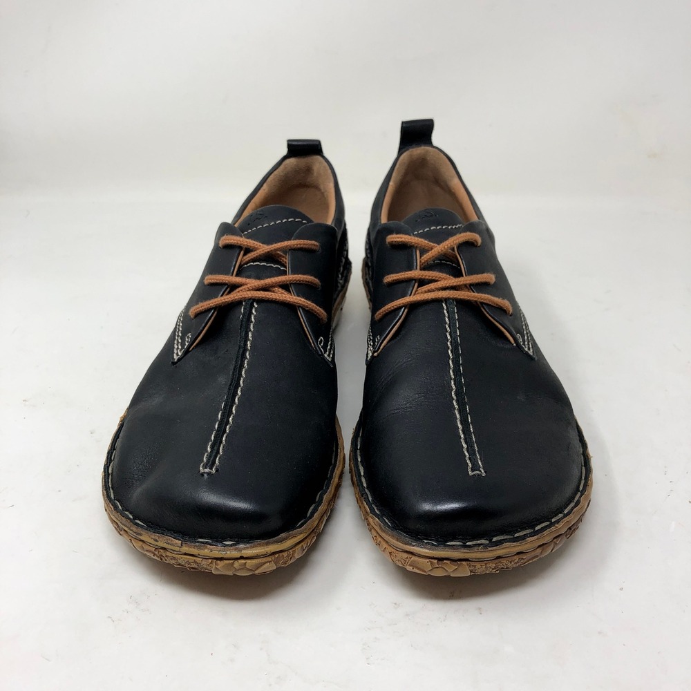 Josef Seibel Womens 39 Oxford Rosalie 50 Black Leather Stitch Lace Up Comfort - Picture 2 of 9